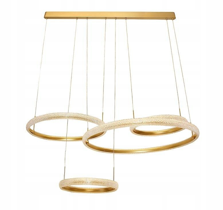 

Lampa Led Żyrandol Wisząca Sufit 115W+PILOT-ZŁOTA