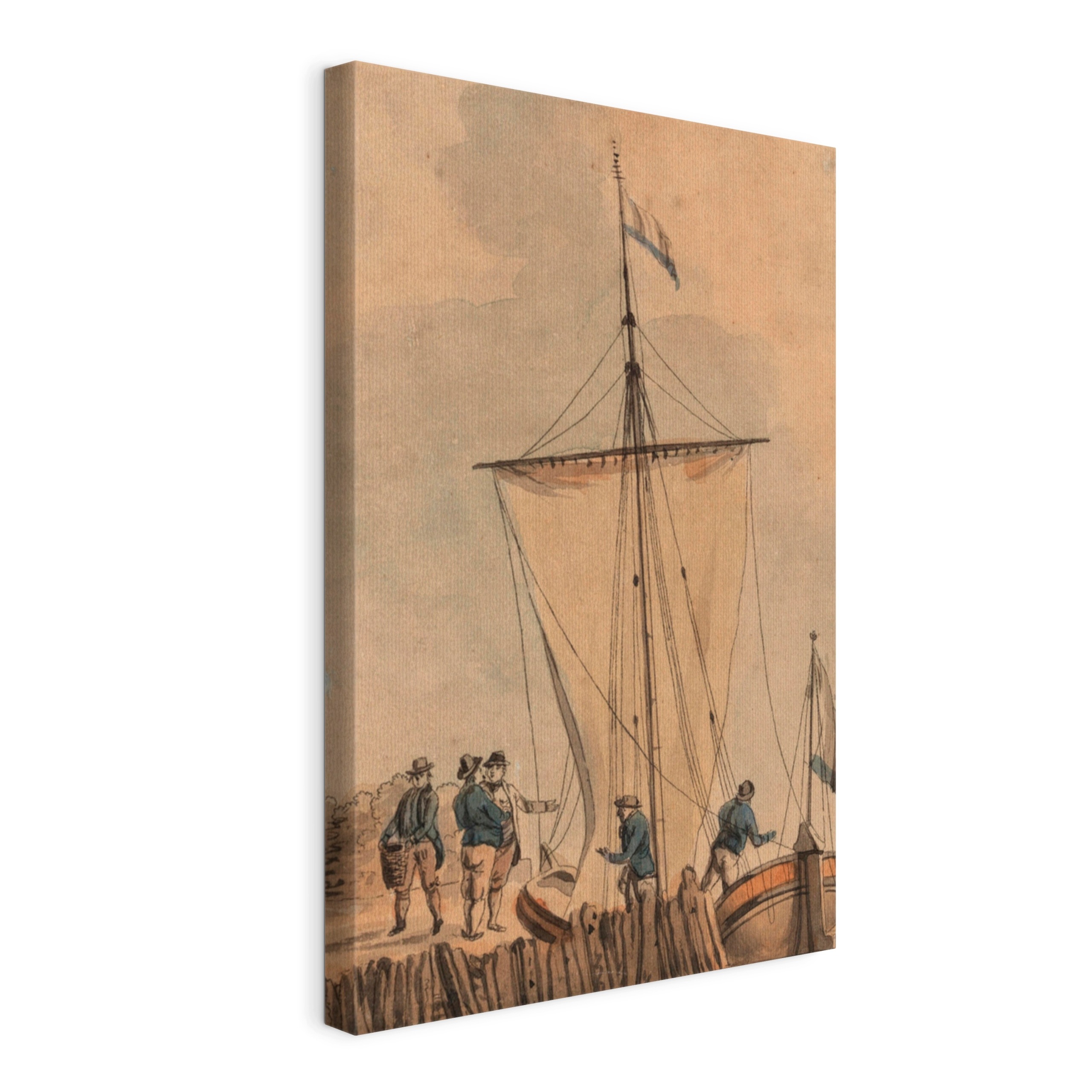 Obraz na plátně Figures embarking s quay 60x90 cm