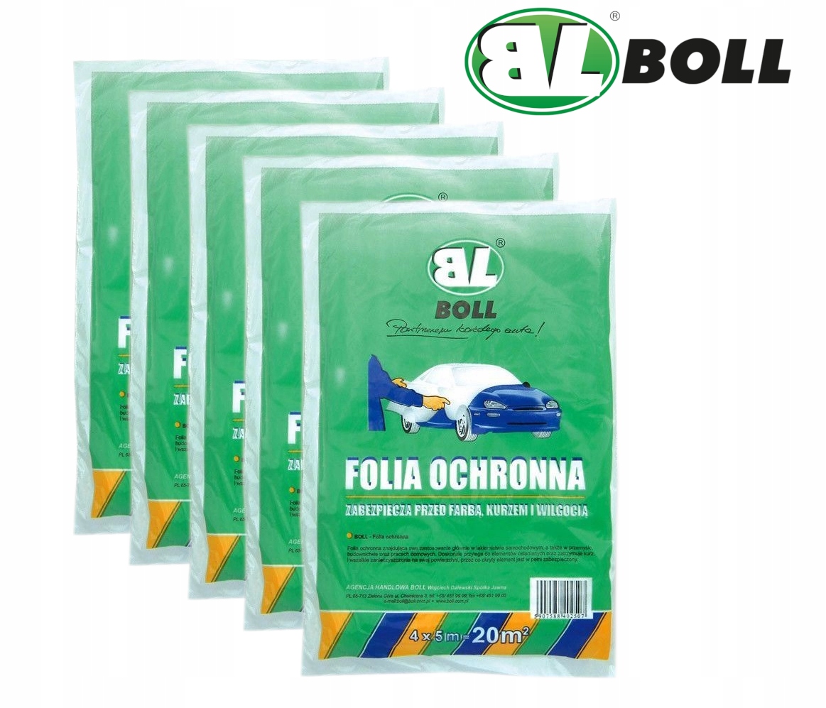 Boll Folia Ochronna, Lakiernicza, Malarska 4x5m 5 Sztuk