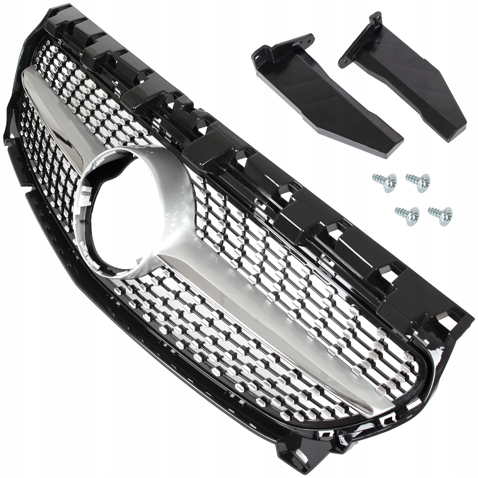 Grill Atrapa chladiče pro Mercedes Cla W117 C117 2013-16 Silver Diamond