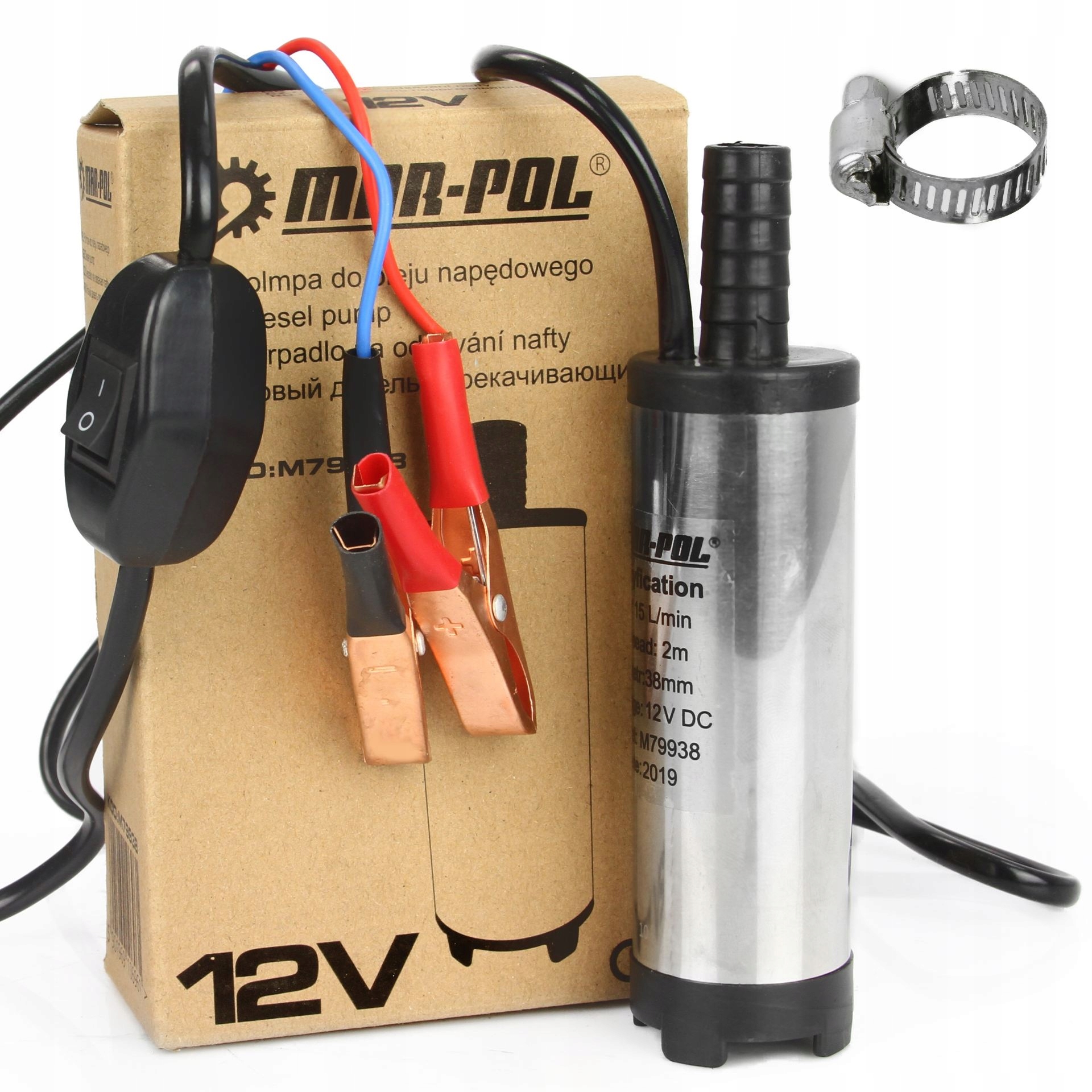 POMPA DO SPUSZCZANIA OLEJU PALIWA WODY 12V 38MM Kod producenta M79938