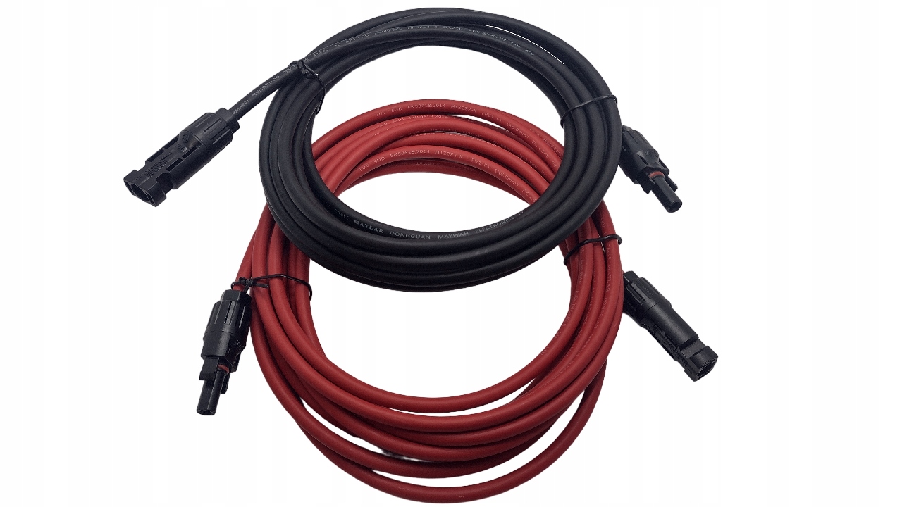 ZESTAW KABEL PRZEWÓD SOLARNY SŁONECZNY 2x5m 6mm2