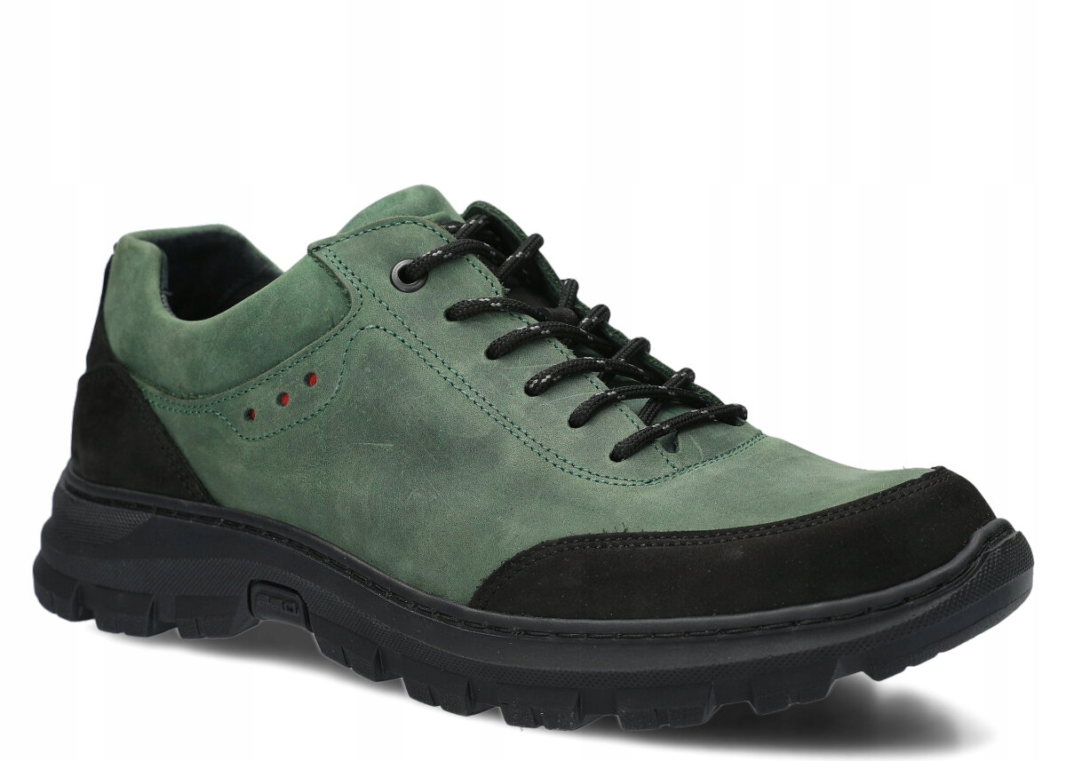 Pánské Kožené Trekové Polobotky Zelené Nagaba 4081 Pohodlné 42