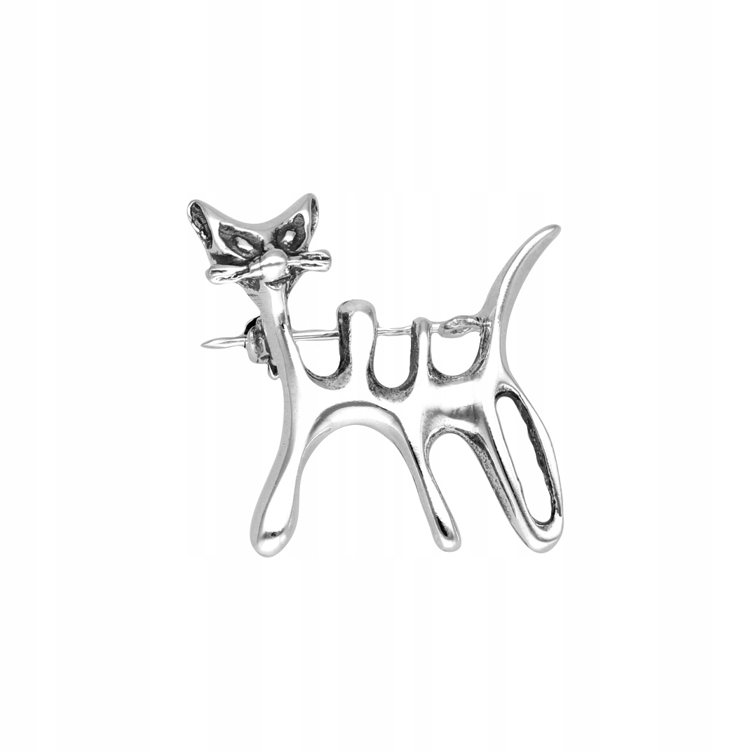 Brož kočka stříbro