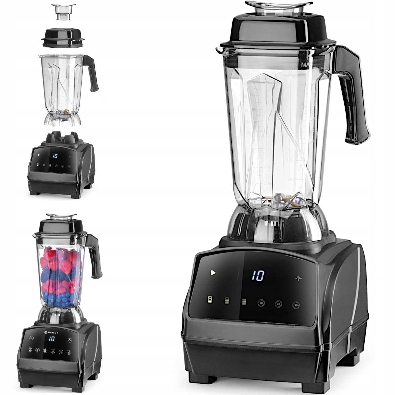 Elektronický barmanský barový mixér 3 rychlosti časovač 2.5 l 1680 W