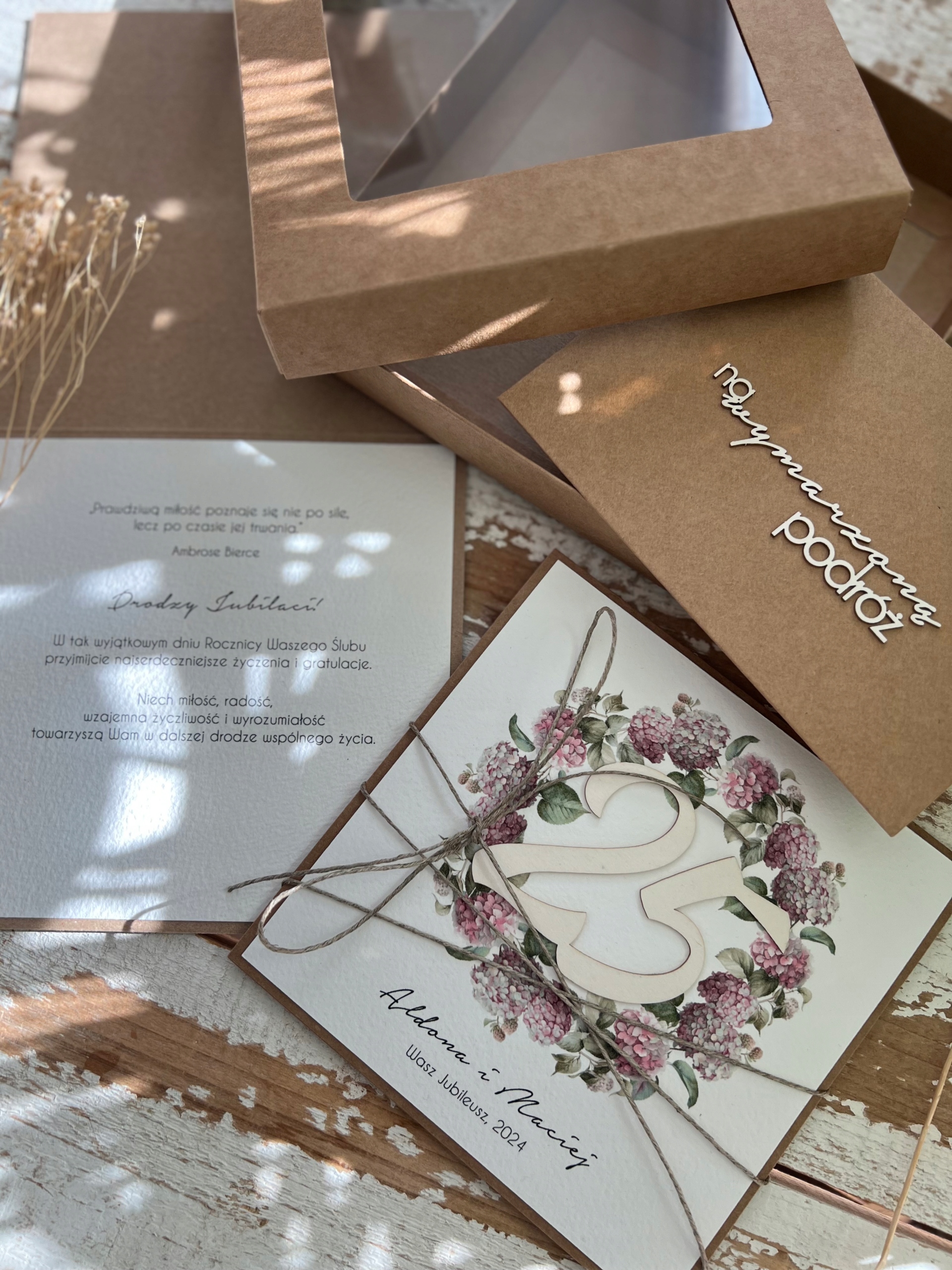 Ručně vyráběné přání s personalizací k 25. výročí svatby dárek