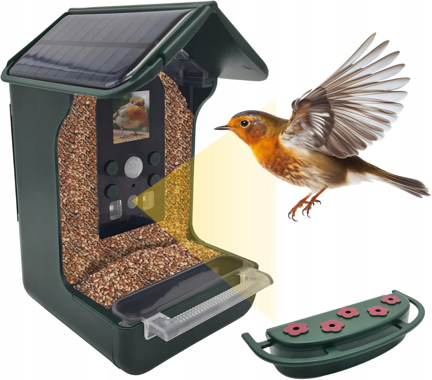 Karmnik dla Ptaków z kamerą 1080p, solarny, 940 nm Ir fotopułapka