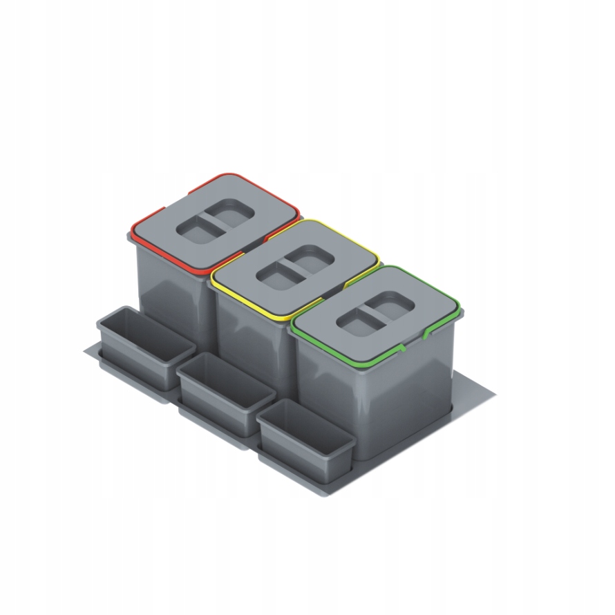 Třídič, koše na tříděný odpad pod dřez do skříňky 80, 45L trojitý