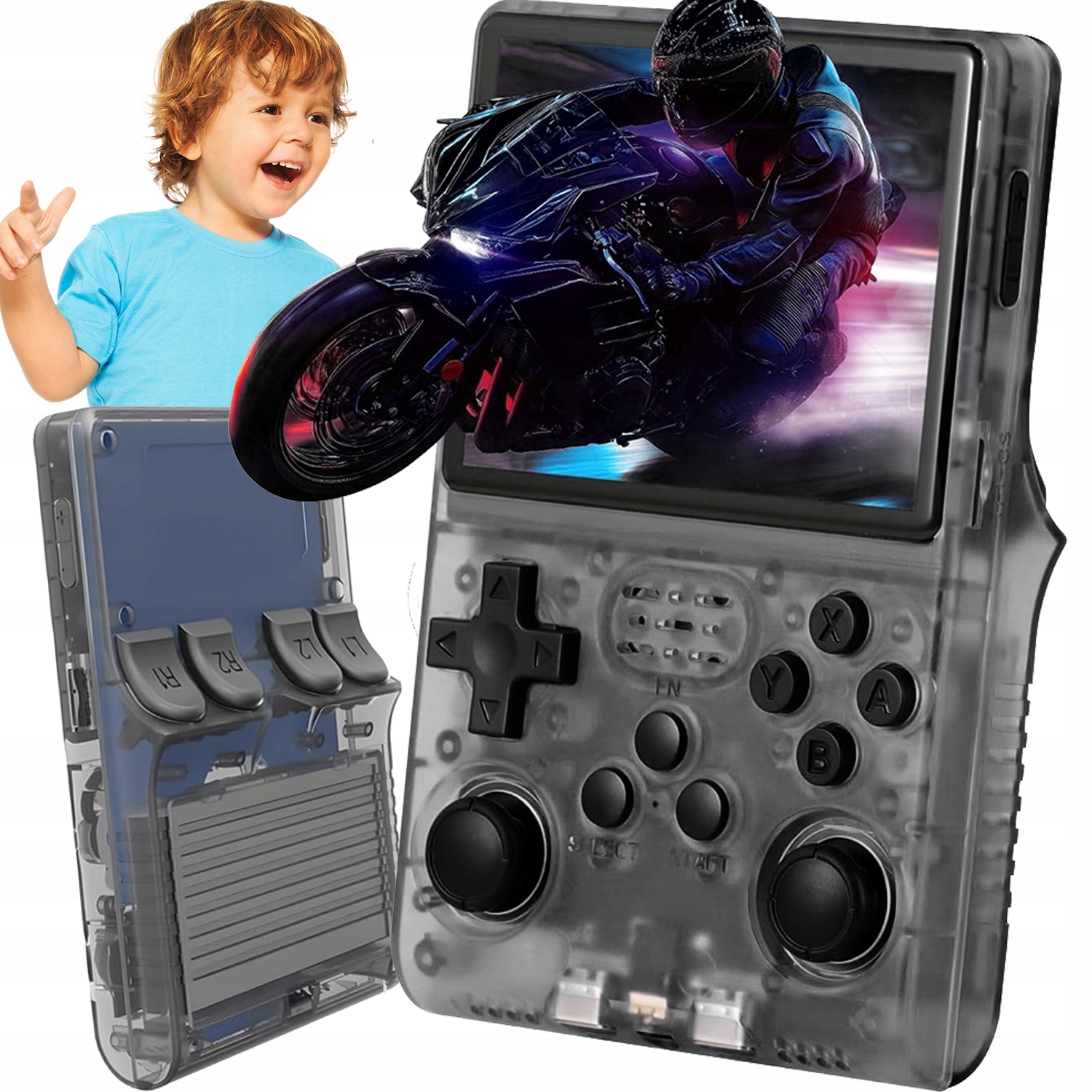 Przenośna Konsola R40S Pro Do Gier Retro 30000 Gier Linux 256GB Gameboy