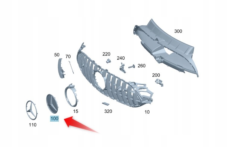 Emblém Hvězda V Grilu Mercedes Oe A0008880500