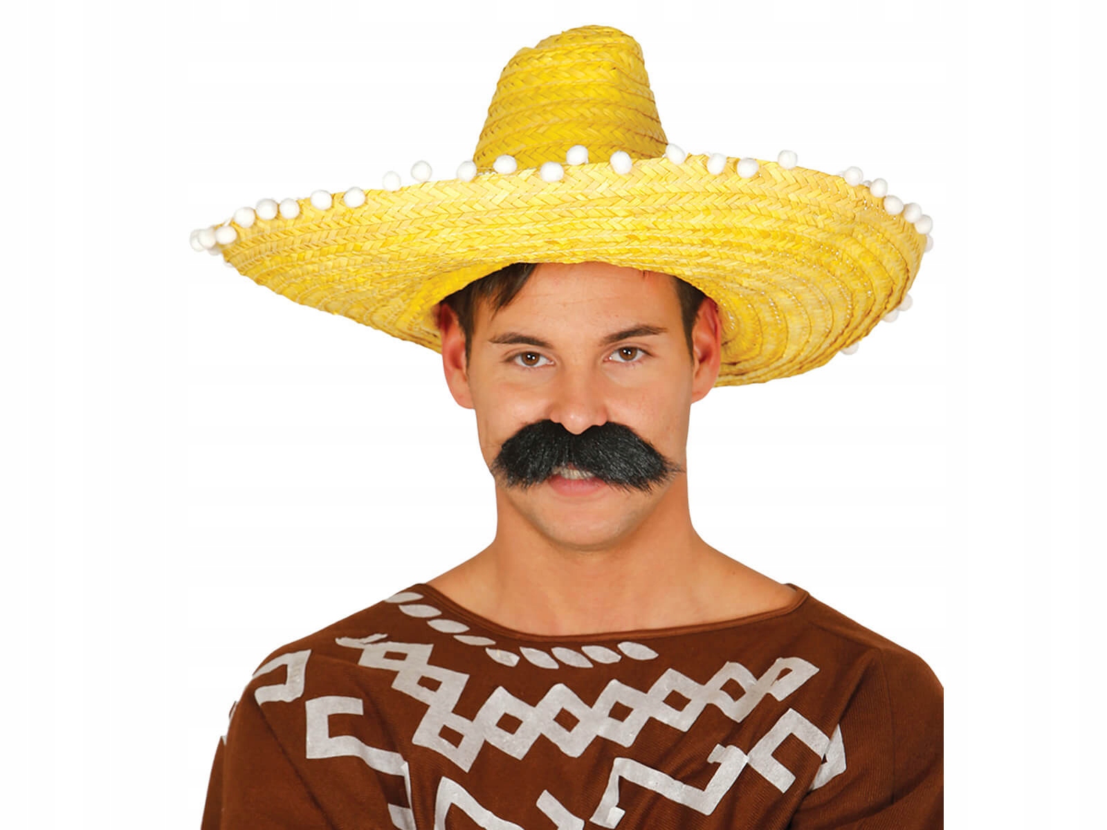 

Sombrero meksykańskie żółte z pomponami 50 cm