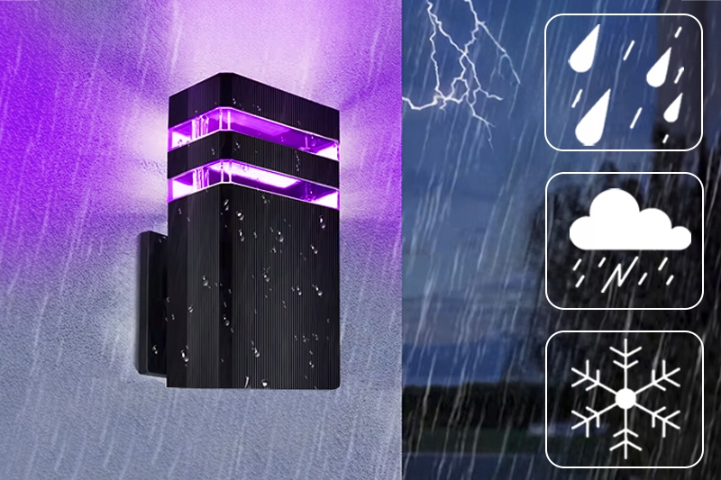 ZEWNĘTRZNY KINKIET NA BALKON LAMPA NA ELEWACJĘ DOMU KOLOROWE ŻARÓWKI RGB Marka Decorya