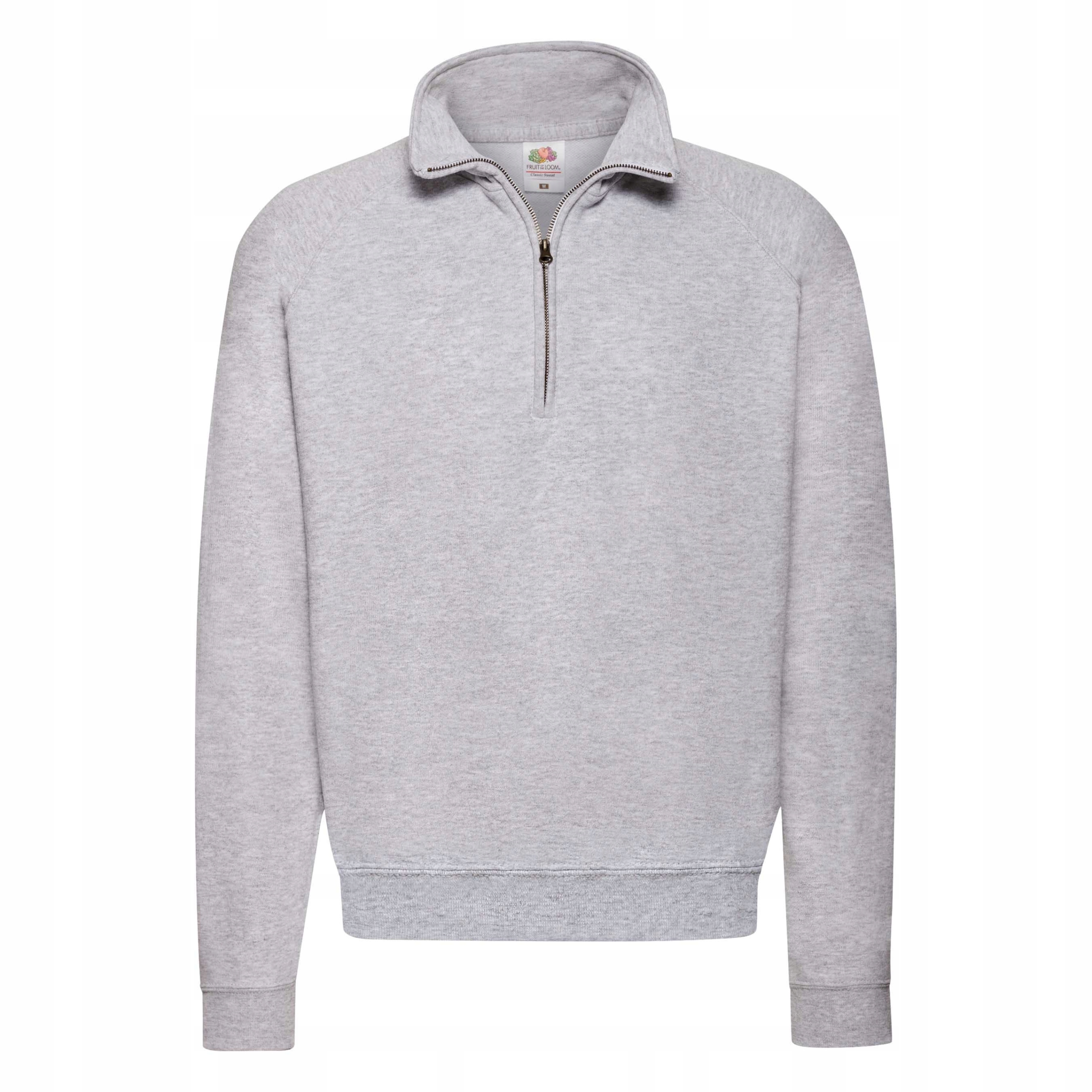 Pánská Mikina Zip Neck Sweat Heather Grey vel. 2XL