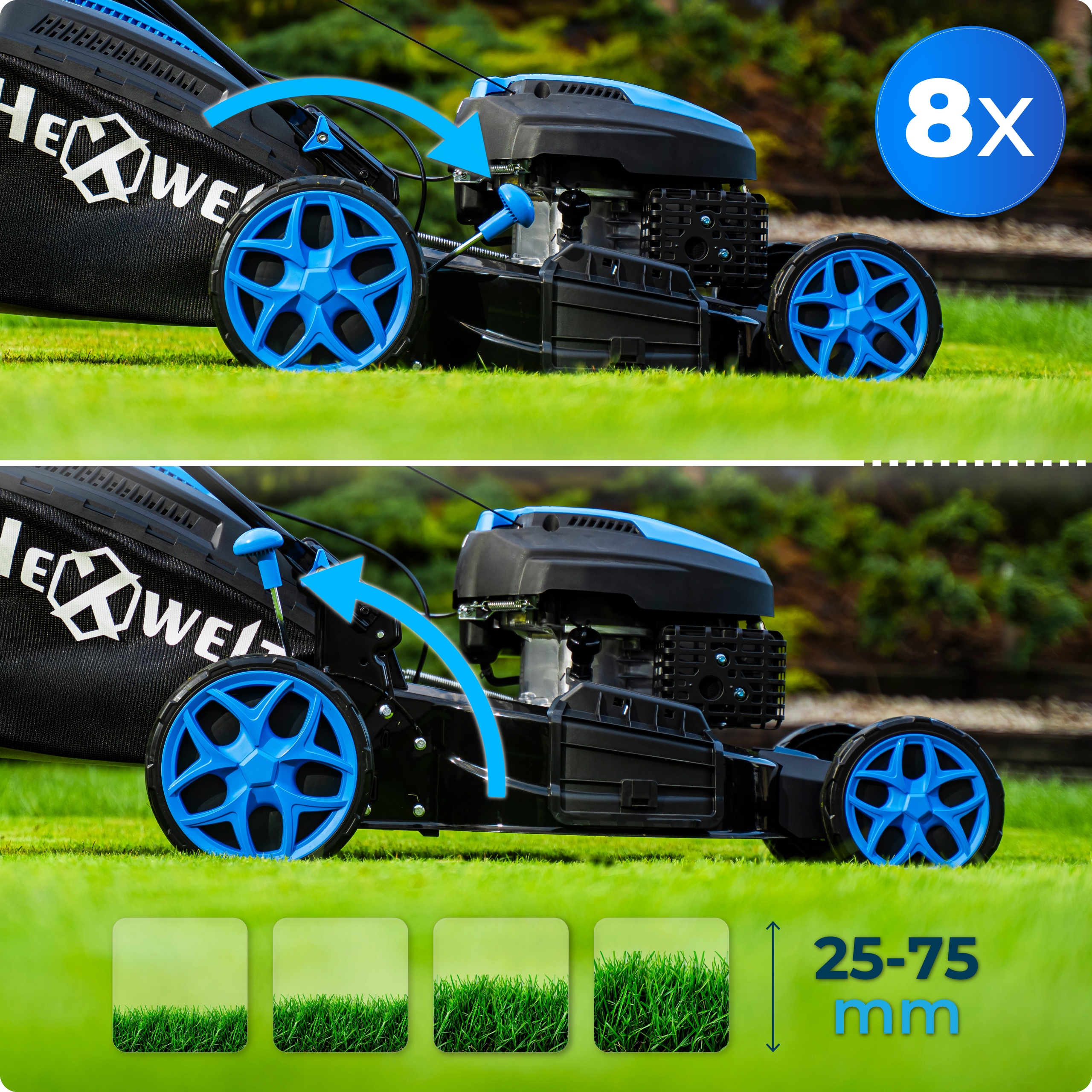 KOSIARKA SPALINOWA Z NAPĘDEM MOCNA SILNIK 200CC NAPĘD 51CM MULCZOWANIE 9w1 Model HW-KS-200