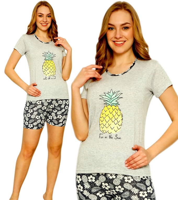 

Piżama damska krótkie spodnie Ananas