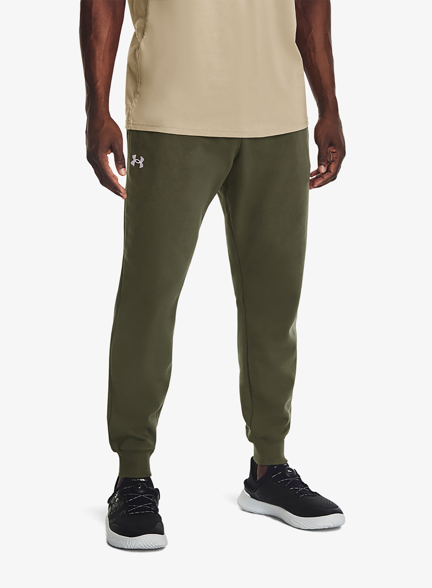 Flísové tepláky Under Armour Rival námořnická modř ze zeleno-bílé látky S