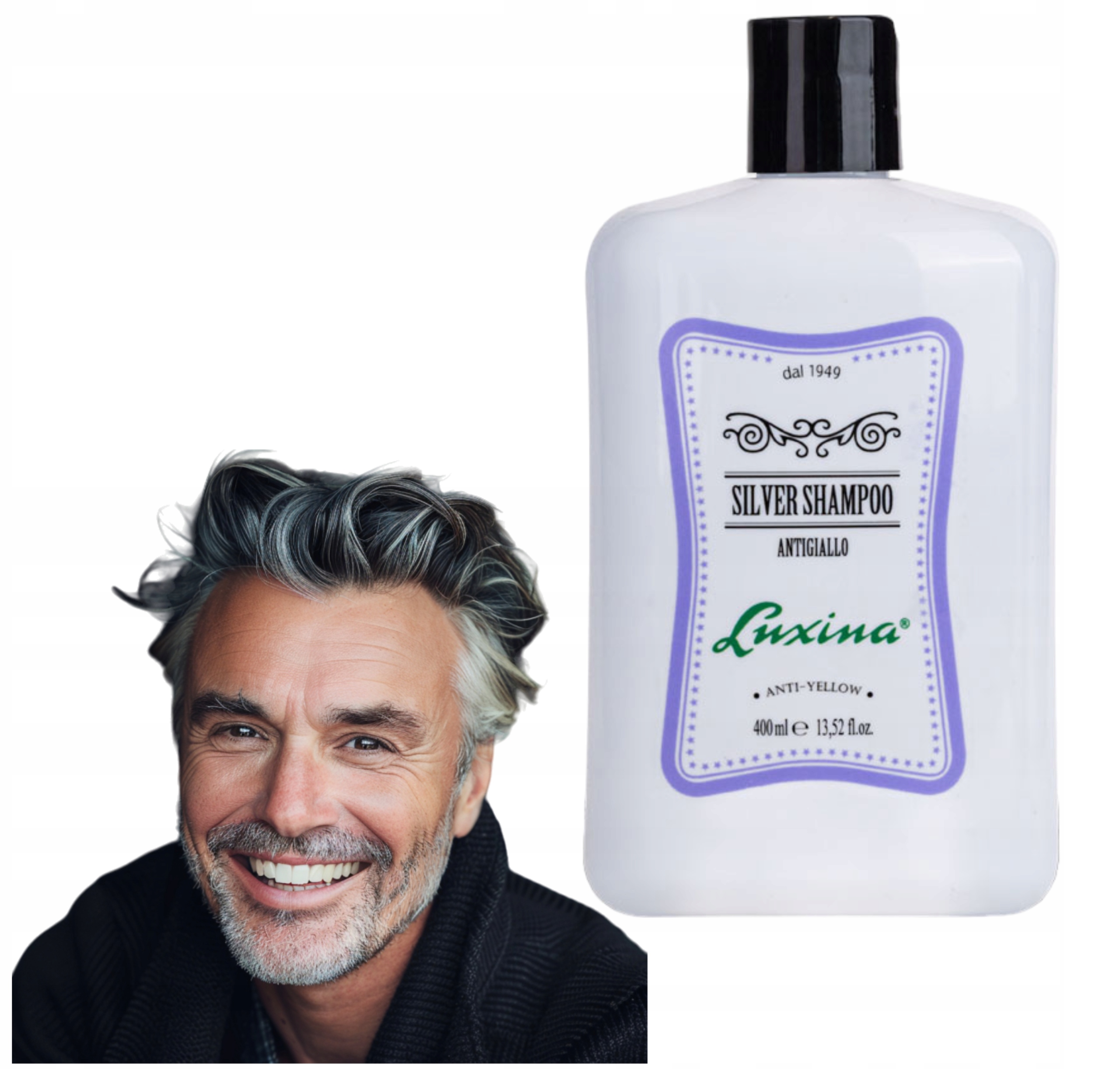 Pánský výživný Šampon pro šedivé vlasy Luxina Silver Shampoo 400 ml