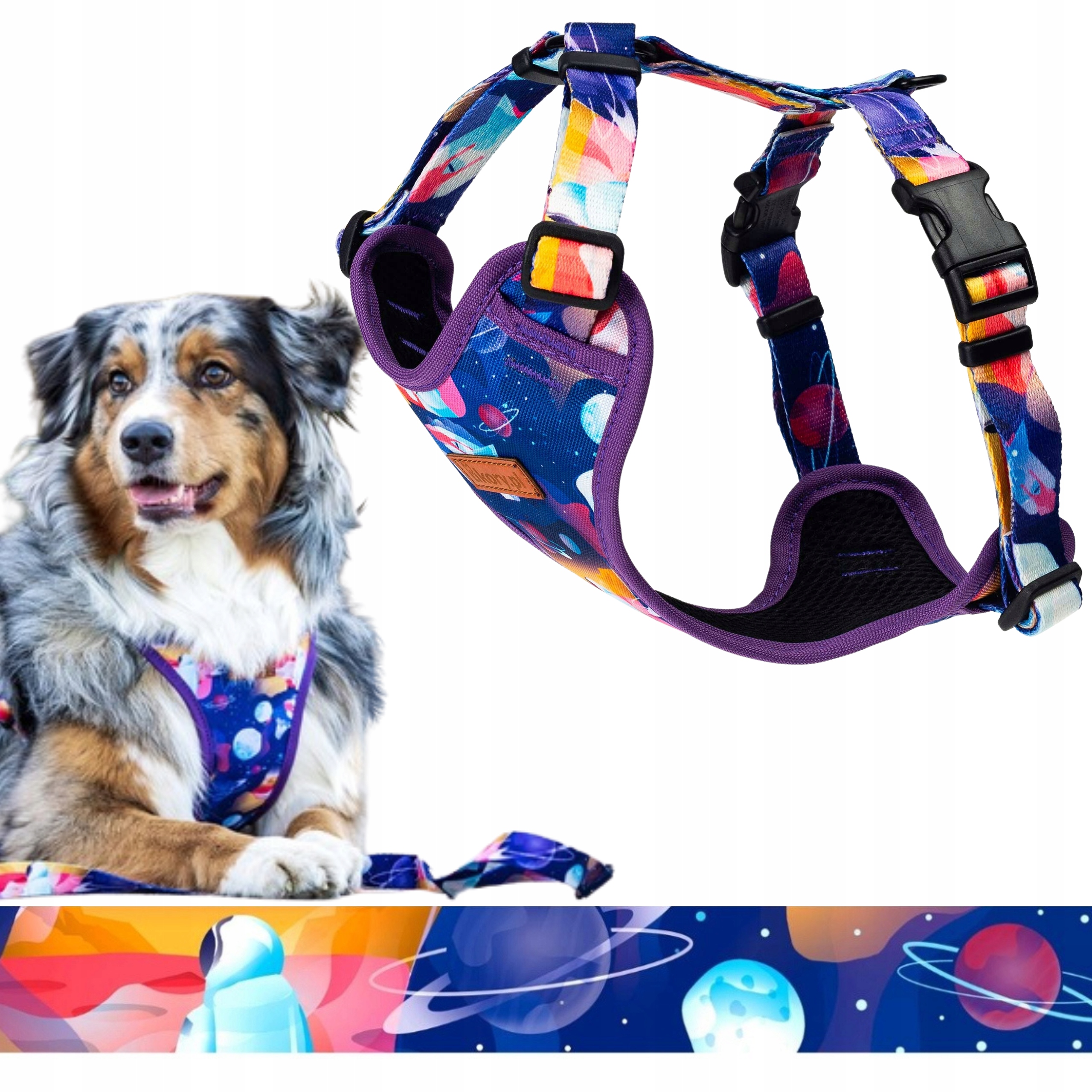 Levně Regulovatelné beztlakové postroje pro malého psa teriéra Xs 15 mm Ukory Kosmos