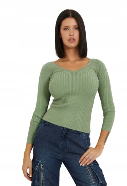 Guess Svetr S Dlouhým Rukávem V Žebrovaném Vzoru Gnk