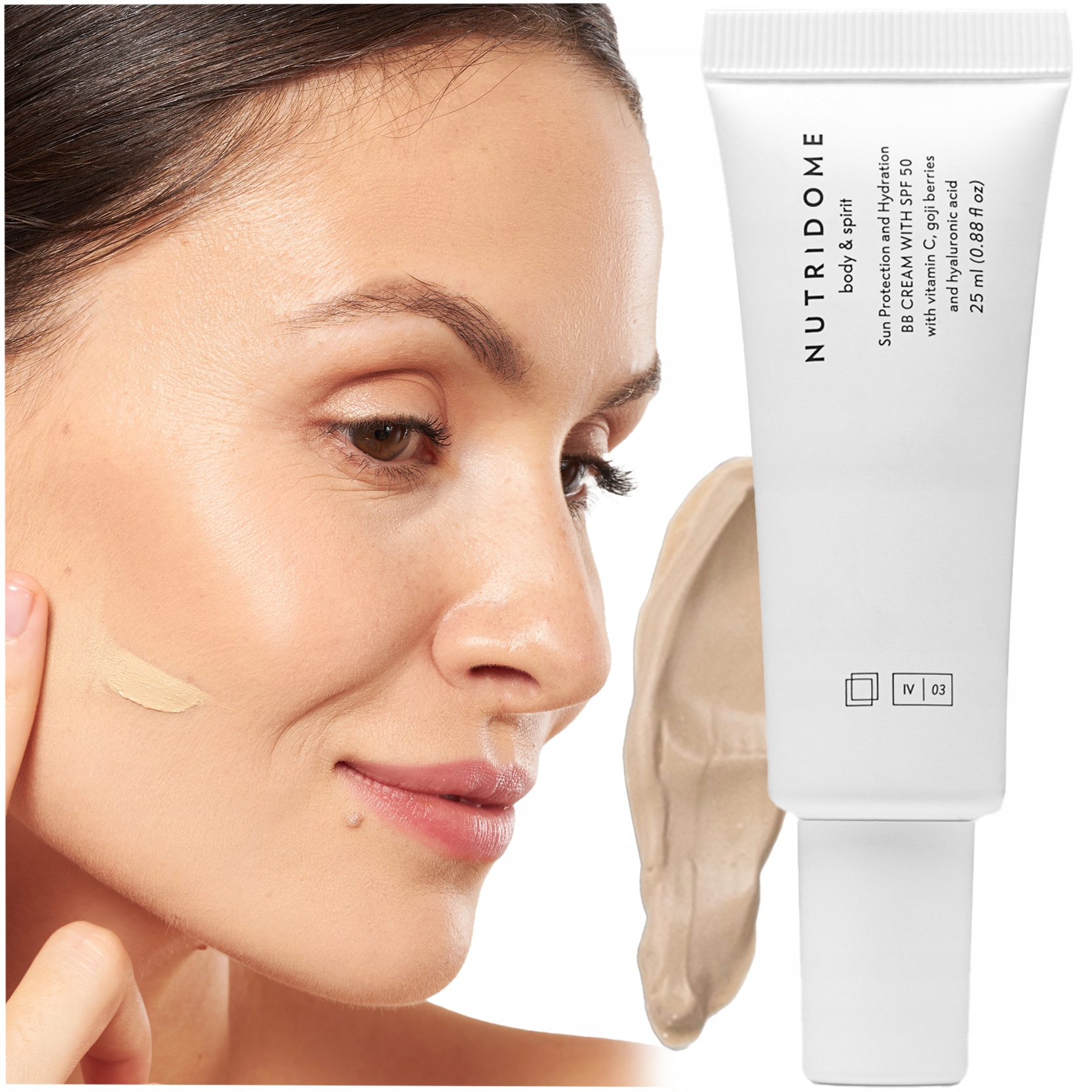 Bb Krém Na Obličej s ochranným faktorem Spf 50 kyselina hyaluronová 02 Vanilla Nutridome