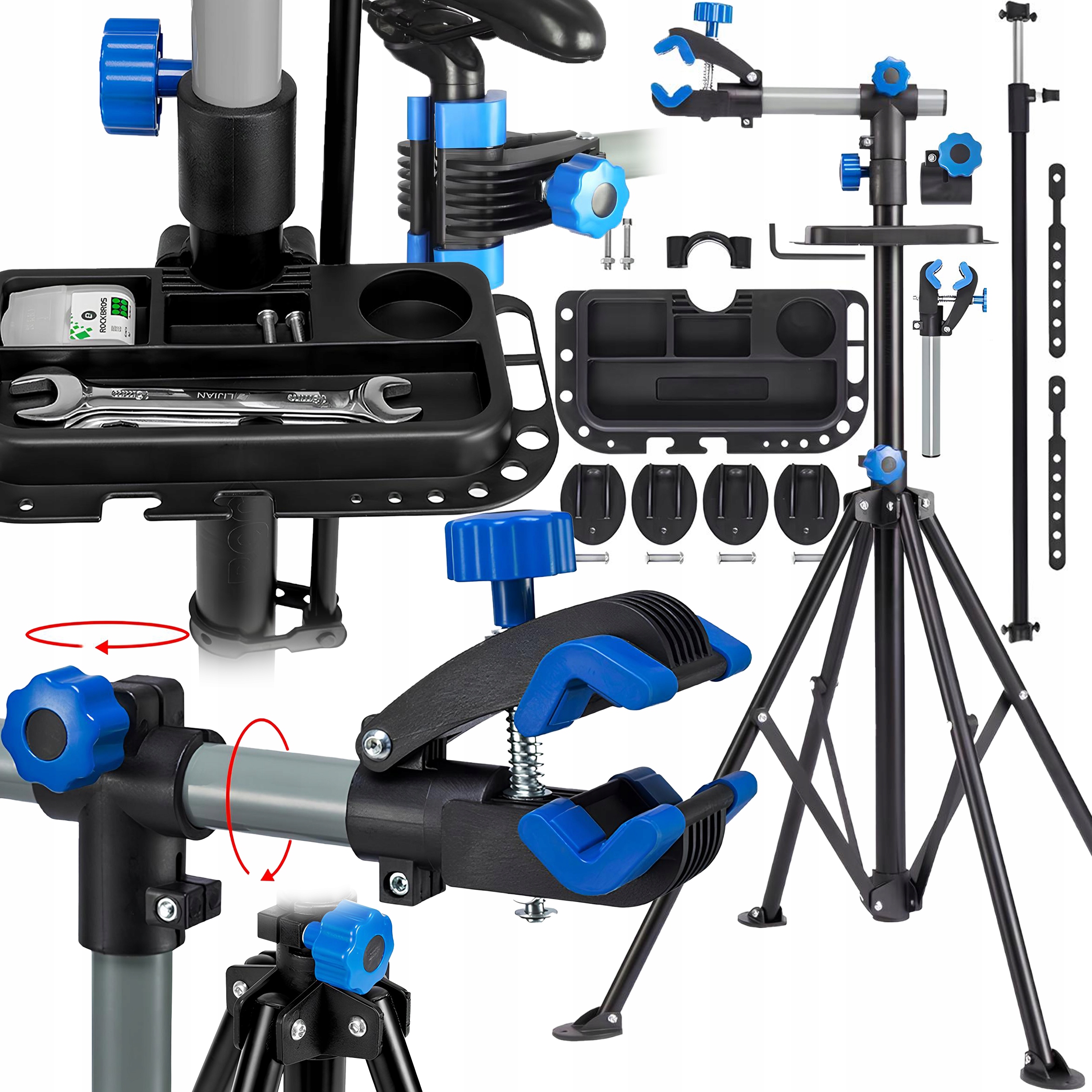 Duży Stojak Rower Serwisowy Wieszak Rowerowy 30KG Mocny Stabilny Uchwyt