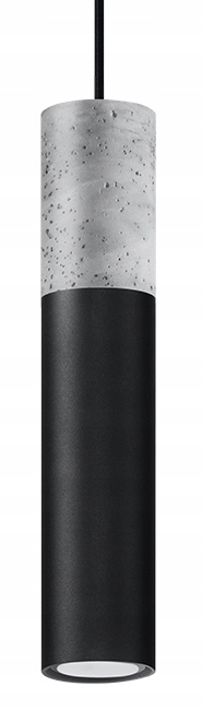 

Lampa Wisząca Borgio 1 Czarny Metal Beton Sollux