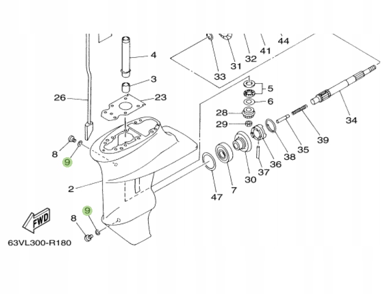 Uszczelka spustu oleju przekładniowego Yamaha Numer katalogowy części Y904300800300