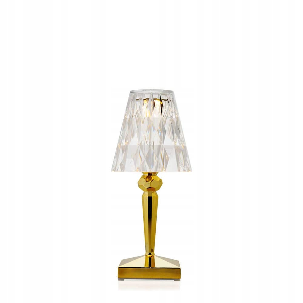 Kartell bateria, lampa stołowa, złota