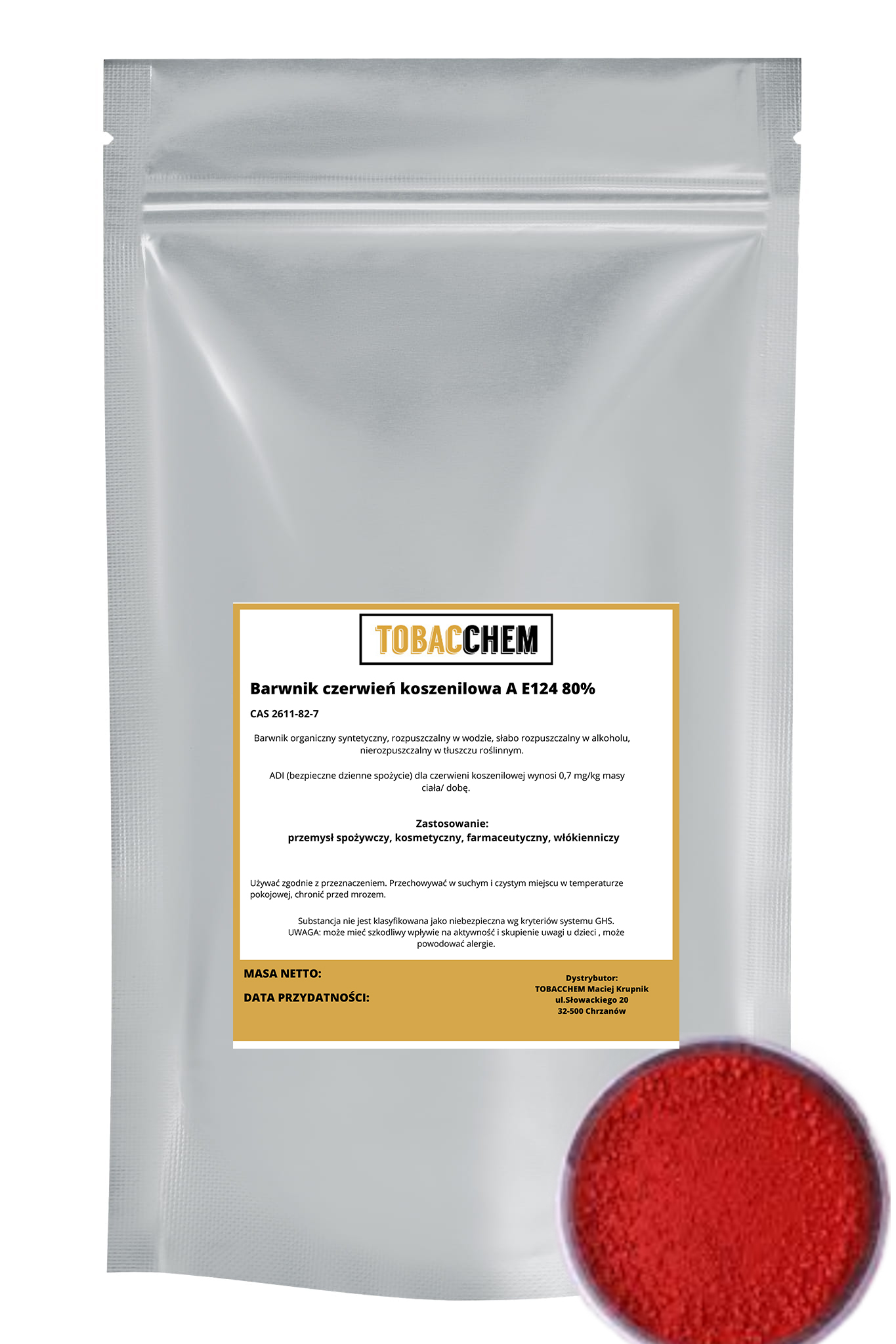Potravinářské barvivo Košenilová červená A – Pąs 4R 80% (E124) 1KG