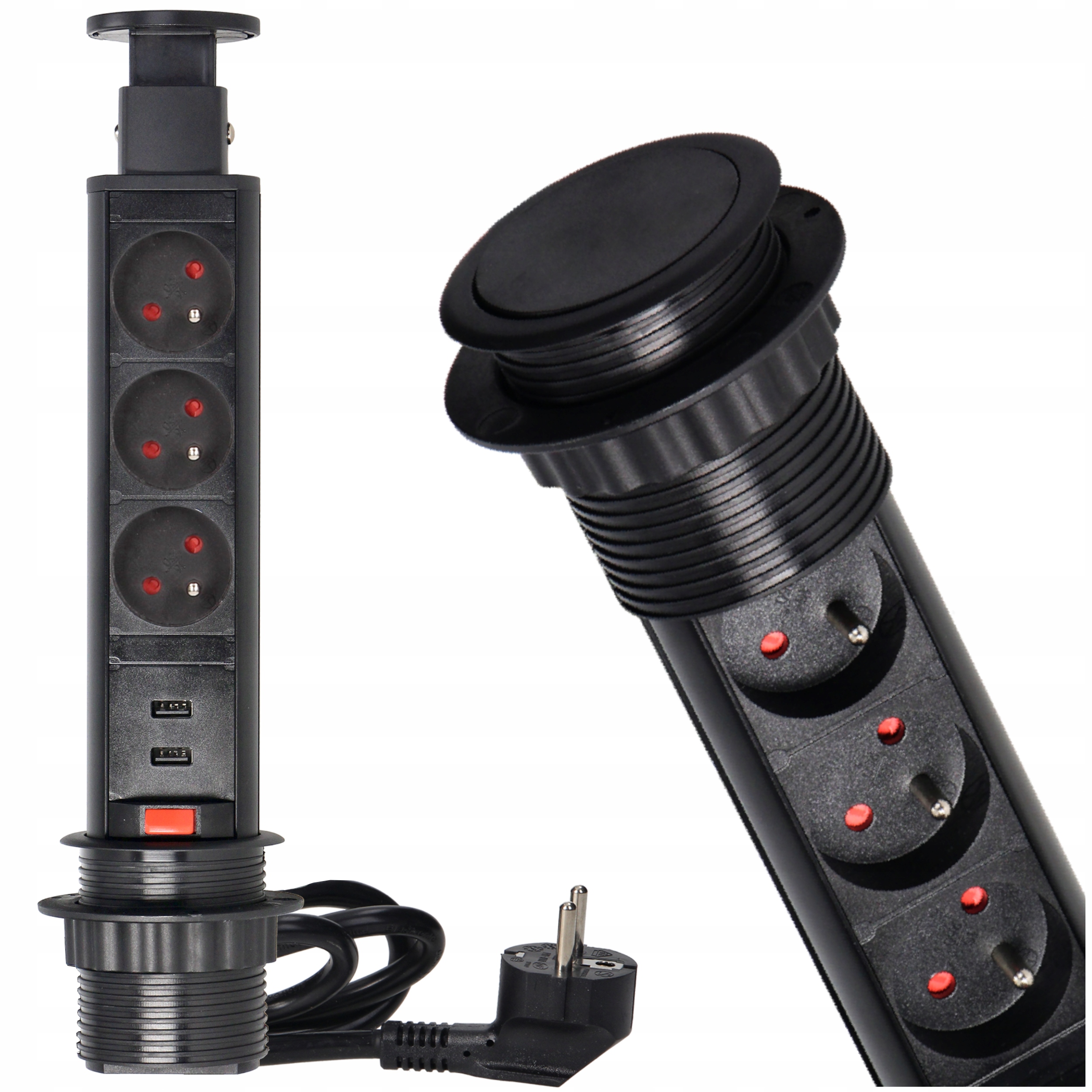 

Gniazdo Wpuszczane Chowane W Blat Wysuwane 2x Usb