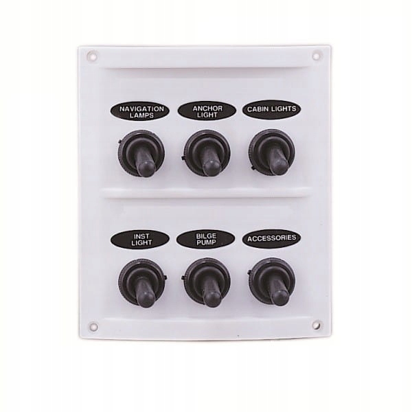 Panel elektryczny wodoszczelny 6 włącznikow biały