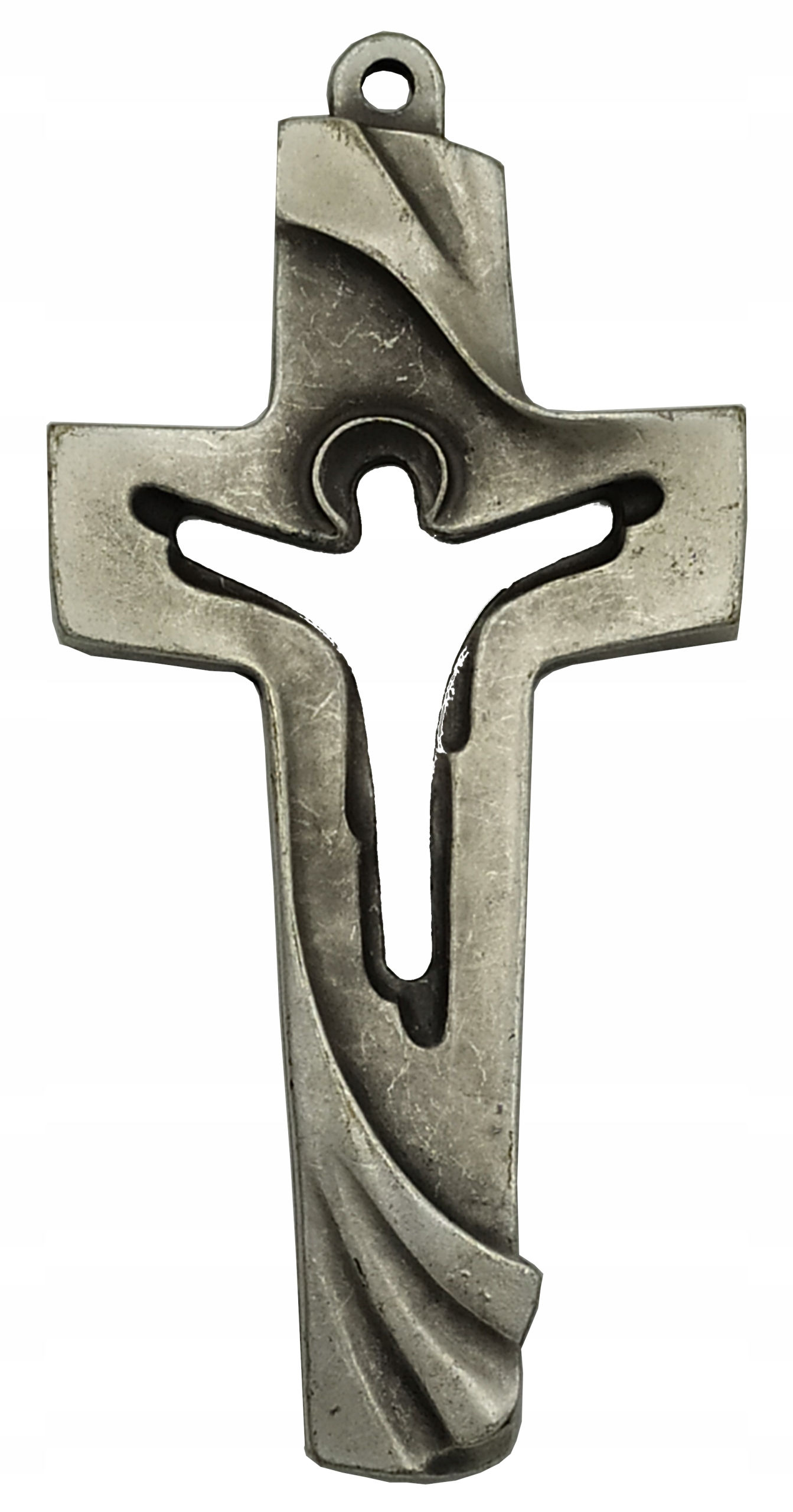 

Nowoczesny Metalowy Srebrny Krzyż Na Ścianę 13 CM