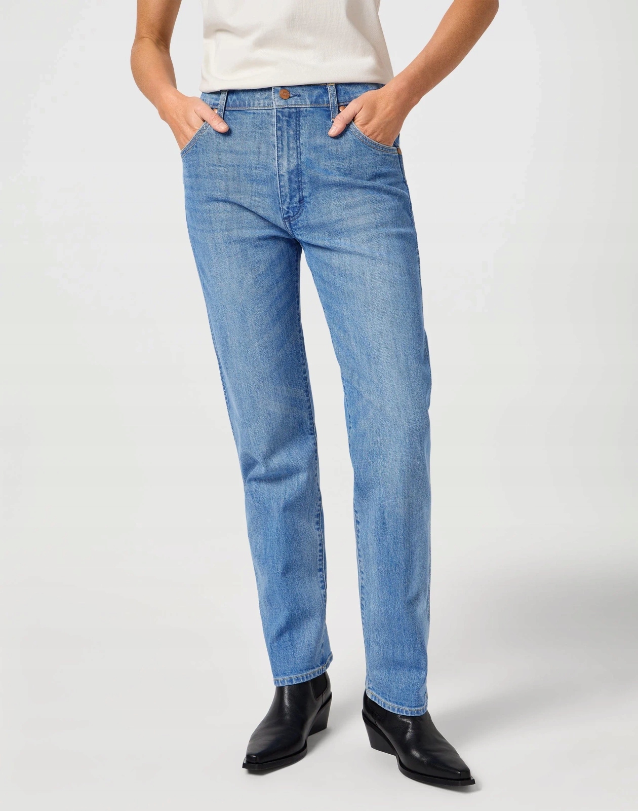 Džíny Wrangler Sunset 651 Střih Mid Rise Straight Baby Blue 112362617 W31 L32
