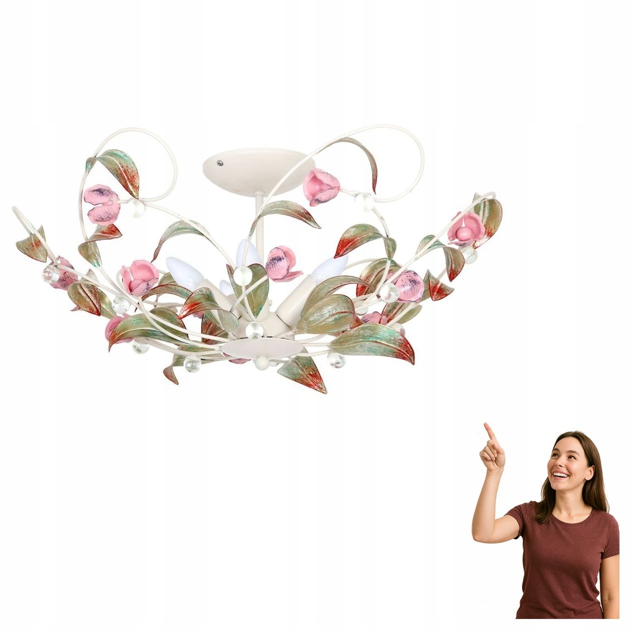 Stropná lampa s motívom ruží Rose 466 Luminex