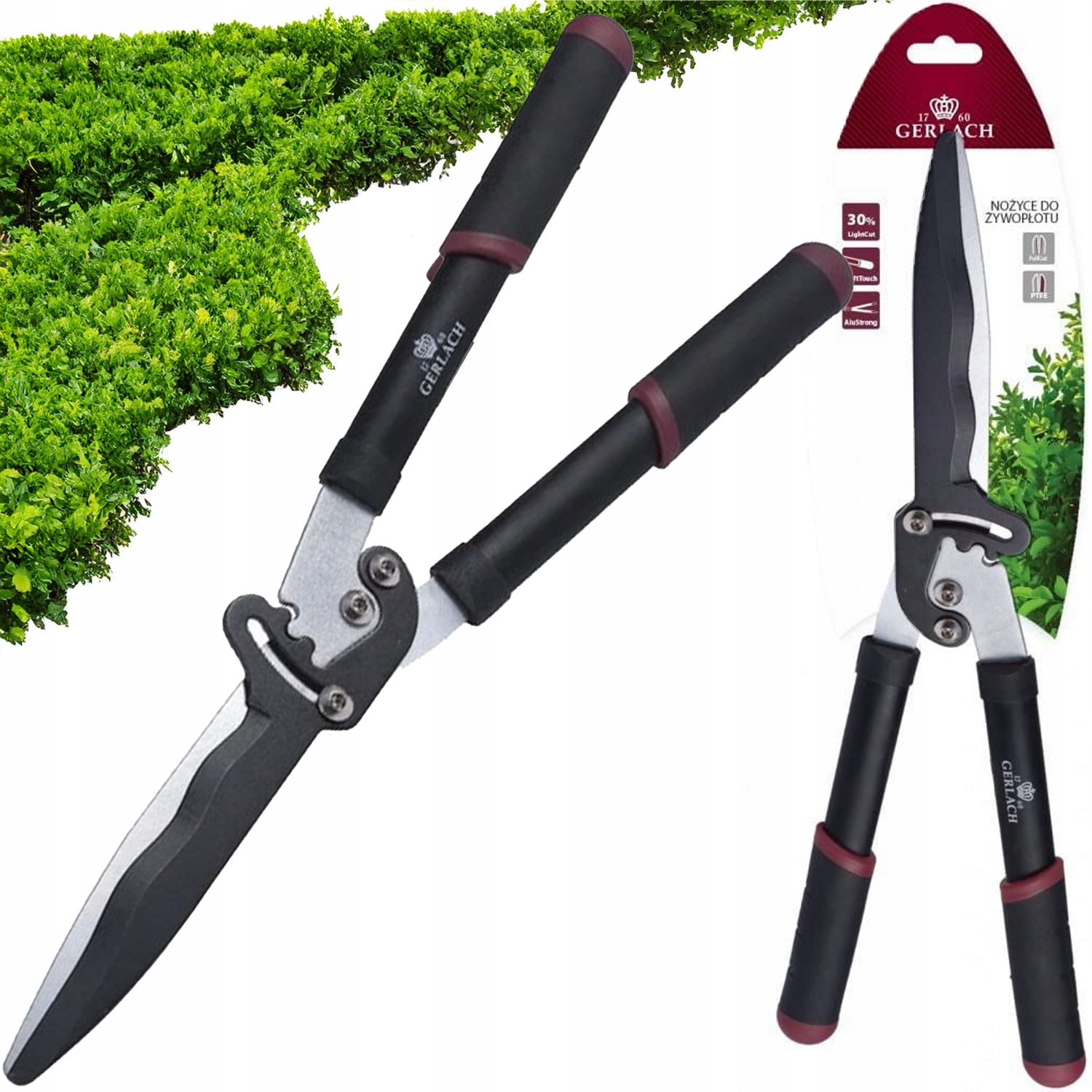 Gerlach Nożyce Do Żywopłotu Gałęzi Ręczne Ogrodowe Ostre Długie 55cm