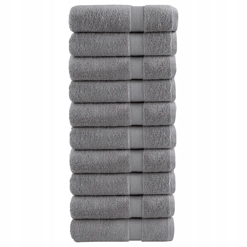 Premium ručníky Solund 10 ks šedé 50 x 100 cm 600 g/m² Šedá 137307