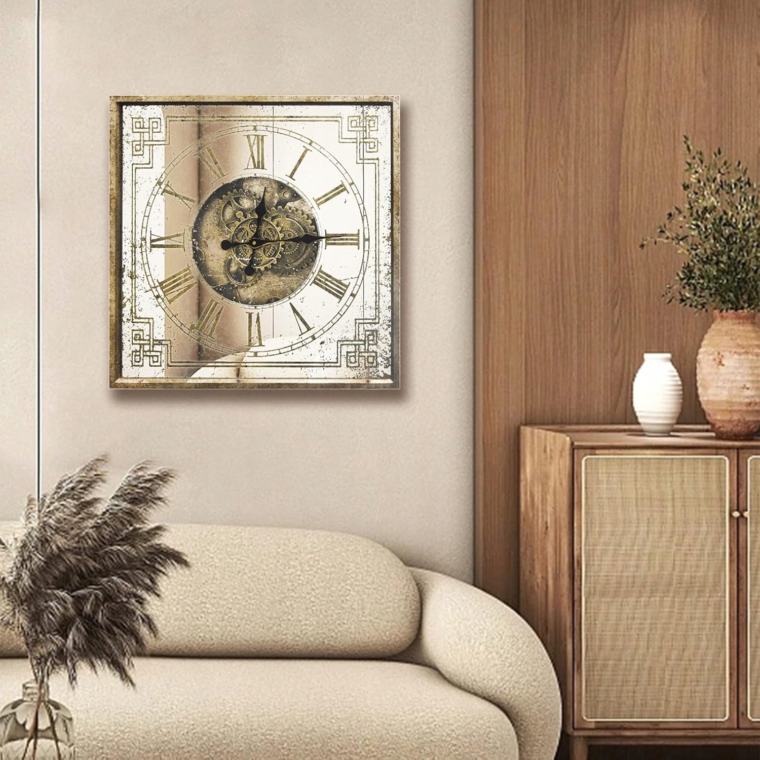 Dekoračné Nástenné Hodiny 60 CM – Pohyblivé Zúbky – Industriálny Loft