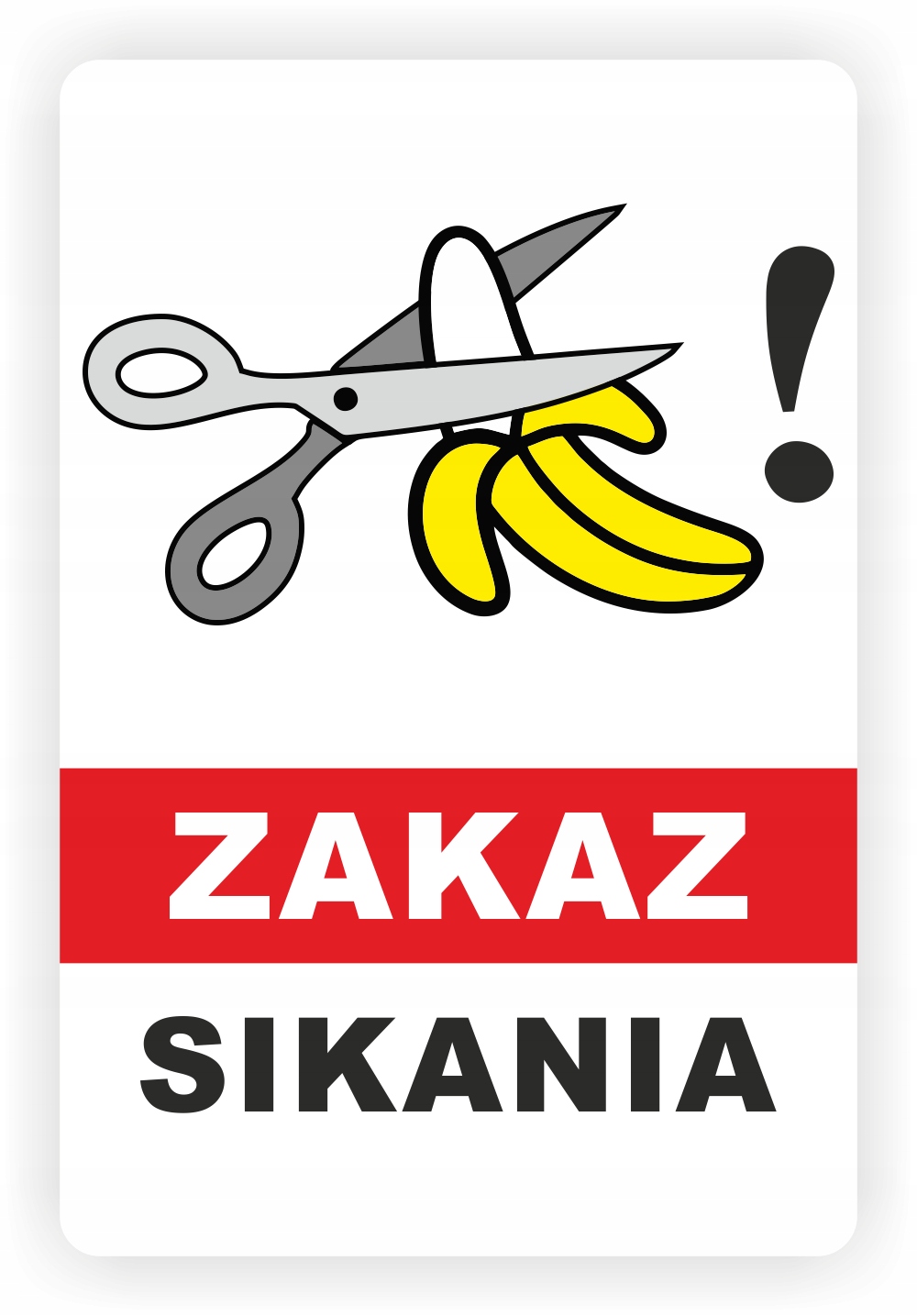 

Naklejka informacyjna Zakaz Sikania banan 30x20 cm
