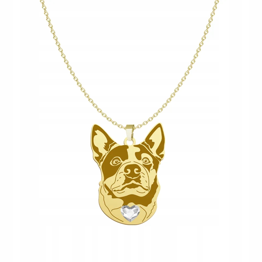Zlatý náhrdelník se psem Australian Cattle Dog 925 Šperky Gravírování Bonus
