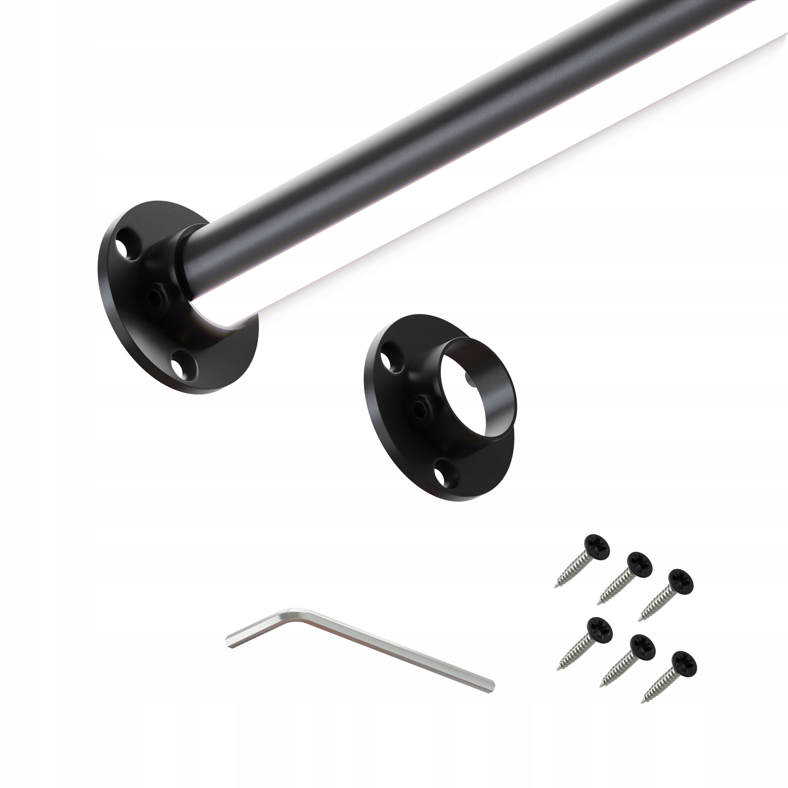 Tyč do šatní skříně na oblečení fi 25 mm Černá 200 cm Led Pro I