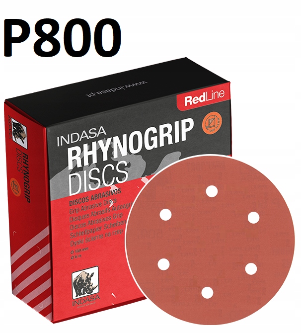 

Indasa Red Krążki Ścierne Rzep 150mm 6H P800 x10
