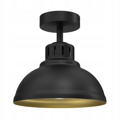 Luminex Stropní Svítidlo Industriální černá se zlatým E27 15W Sven
