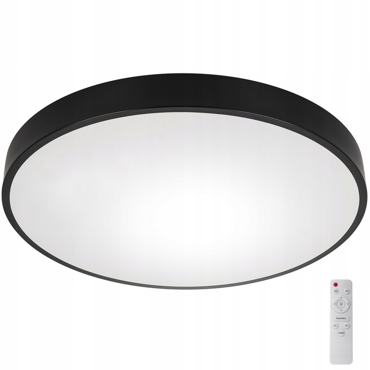 Lampa Led Sufitowa Plafon Czarny Nowoczesny Z Pilotem 30CM