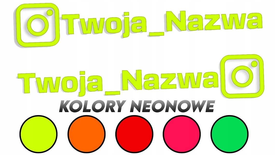 

Naklejki Instagram komplet neonowe