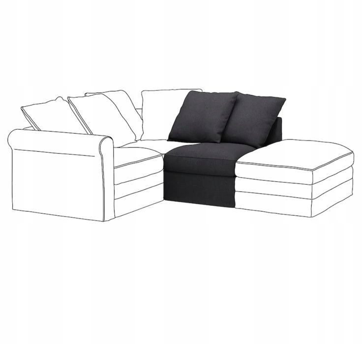 Ikea Gronlid Pokrytie sekcie 1-os Spodra tmavosivá