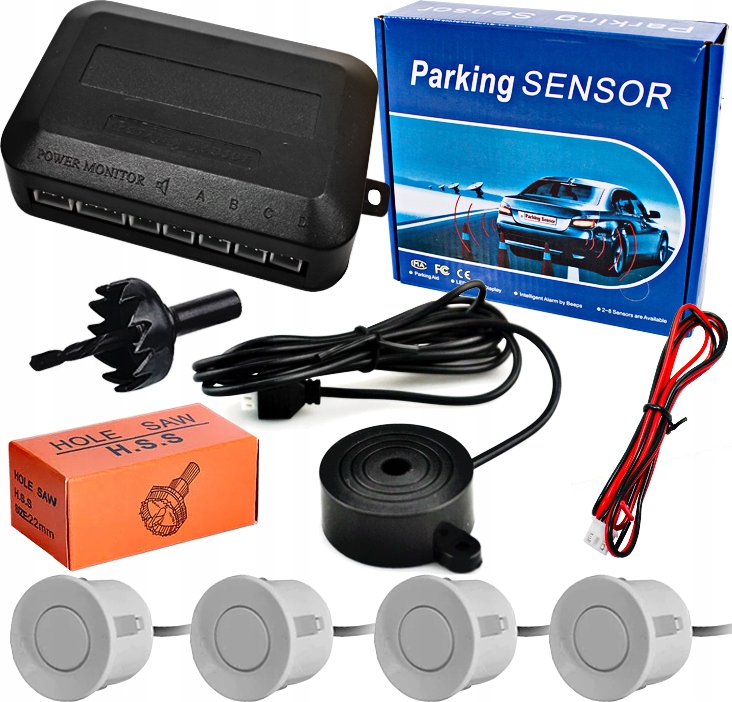 

4 Czujniki Parkowania Cofania Parktronic Buzzer