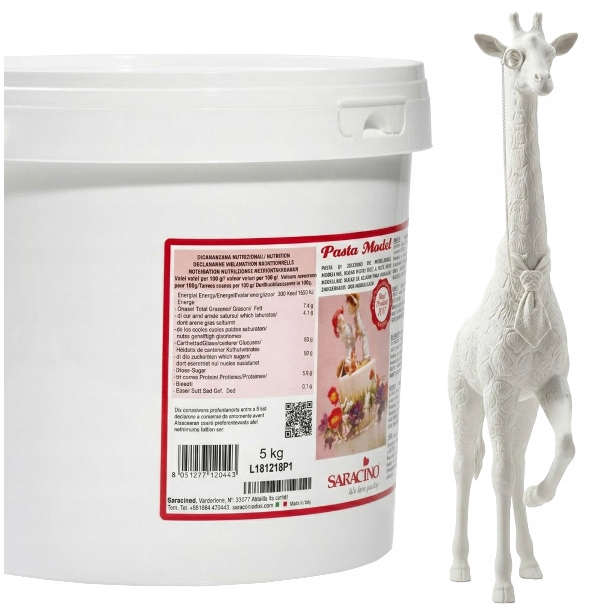 Cukrová Hmota Bílá Plastická Pro Modelování Dekorací Dortu Saracino 5 Kg
