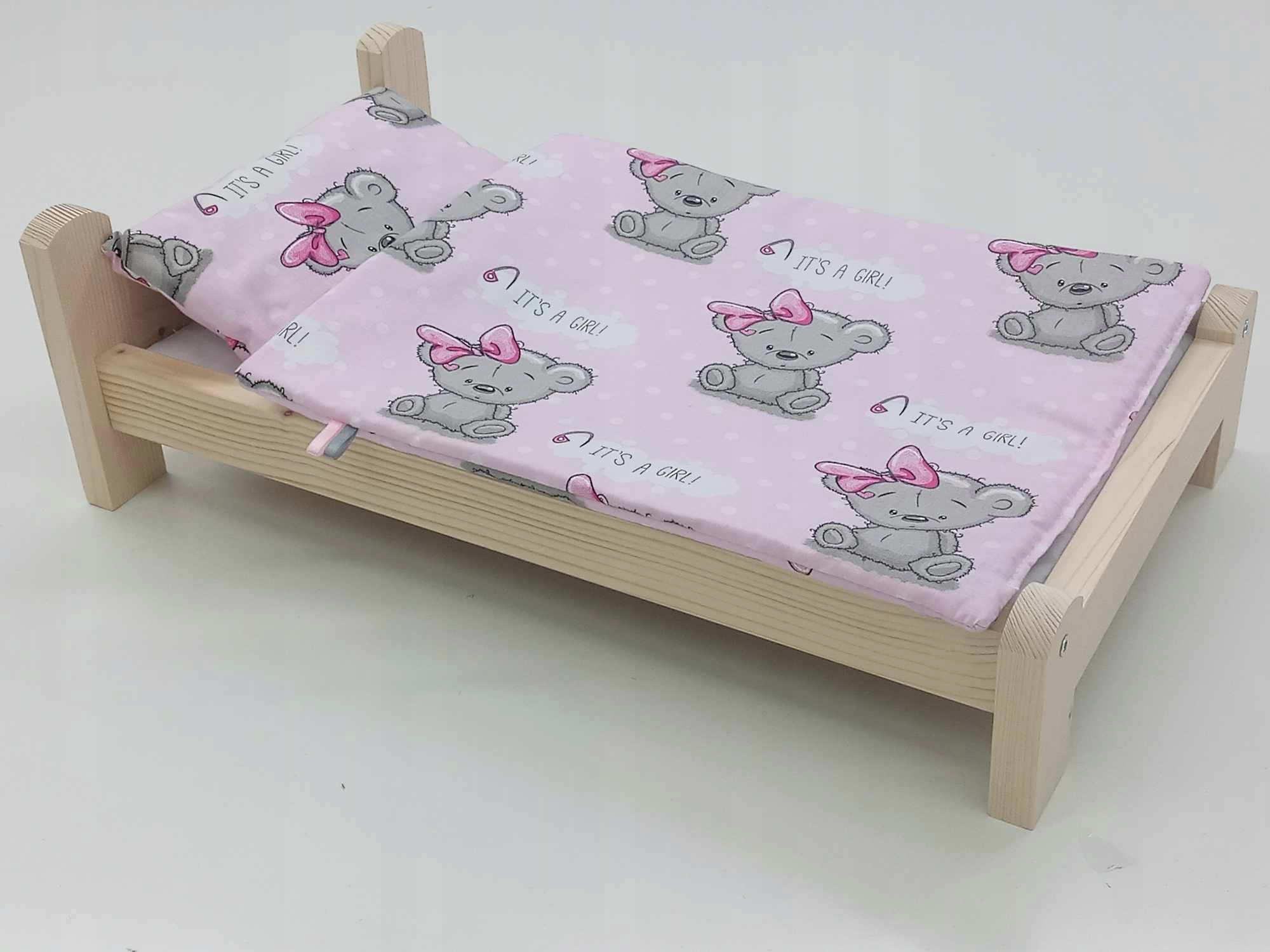 ŁÓŻKO DLA LALEK. ŁÓŻECZKO Z POŚCIELĄ BAWEŁNIANĄ