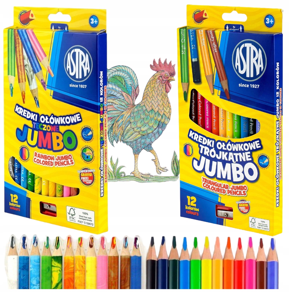 

Zestaw kredek Jumbo 36 kol dwustronne tęczowe