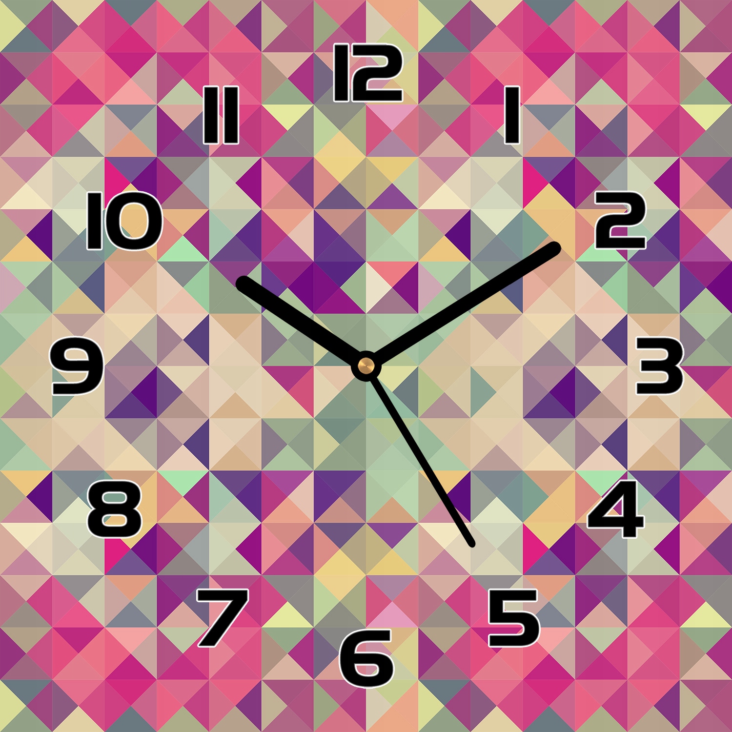 

Nowoczesny zegar szklany Mozaika z trójkątów 30x30